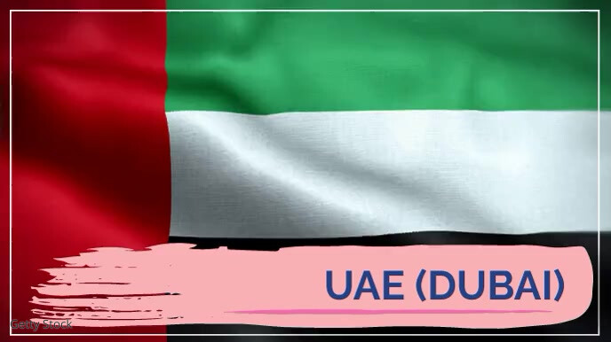 United Arab Emirates Animated Flag | Dubai Fl Presentation (16:9) template
